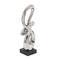 18" Silver Ceramic Modern Abstract Sculpture
